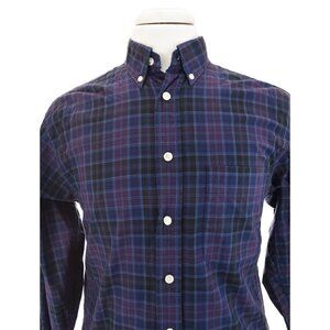 Turnbury Mens Purple Plaid Button Down Shirt Long Sleeve 100% Cotton Sz S 33